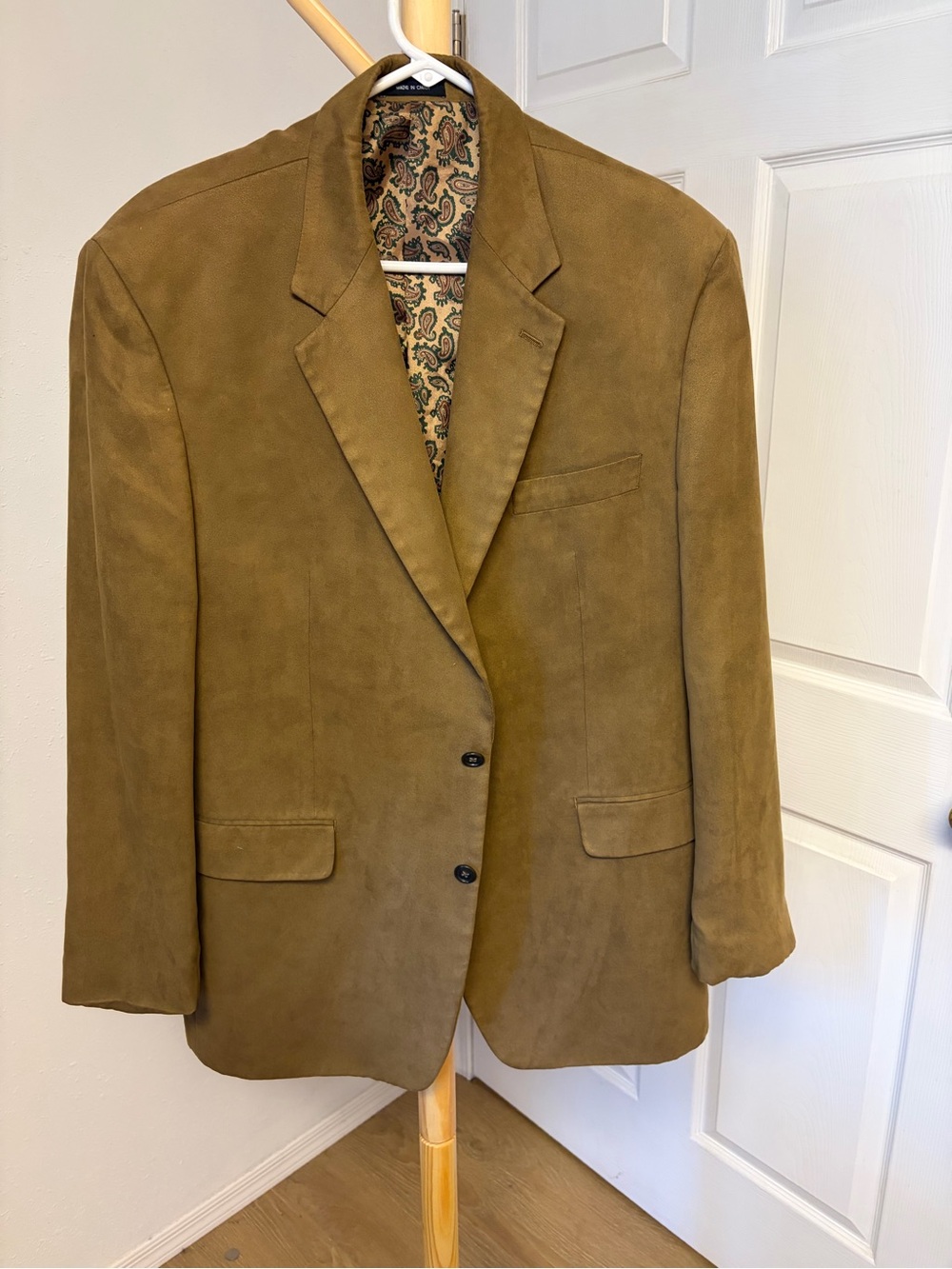Ralph Lauren Olive Suede Two-Button Sport Coat